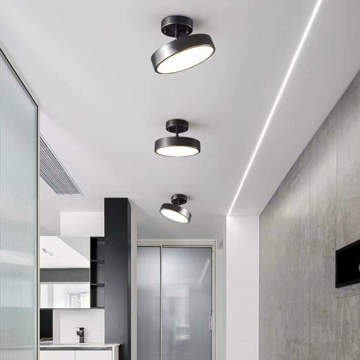 Moderne Luxus einstellbarer Winkel runde Kupfer Acryl LED Deckenleuchte für das Wohnzimmer 