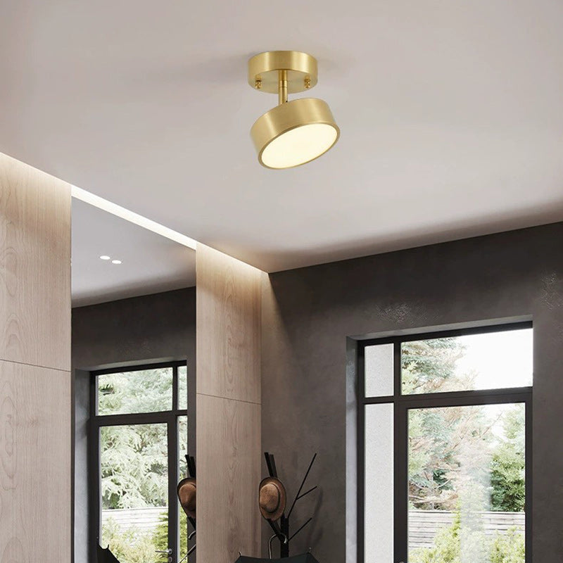 Moderne Luxus einstellbarer Winkel runde Kupfer Acryl LED Deckenleuchte für das Wohnzimmer 