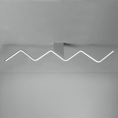 Modern Minimalist Straight Line Aluminum Iron Silicone LED Flush Mount Ceiling Light For Living Room