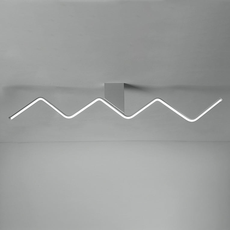 Modern Minimalist Straight Line Aluminum Iron Silicone LED Flush Mount Ceiling Light For Living Room