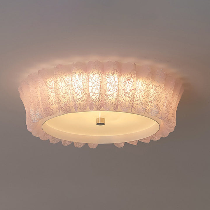 مصباح سقف LED بتصميم دائري عصري من الشمال بإطار حديدي وظل PVC لغرفة النوم 