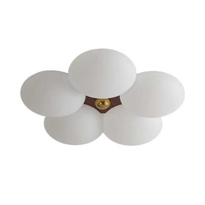 Contemporary Creative Romantic Flower Iron Plastic LED Flush Mount Ceiling Light For Bedroom