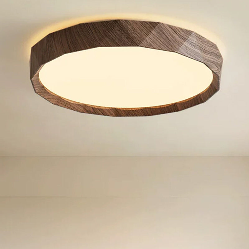 Contemporary Retro Round Diamond Border Iron Acrylic LED Flush Mount Ceiling Light For Bedroom