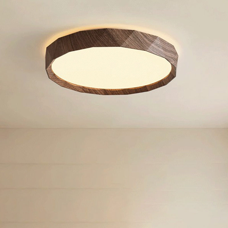 Contemporary Retro Round Diamond Border Iron Acrylic LED Flush Mount Ceiling Light For Bedroom