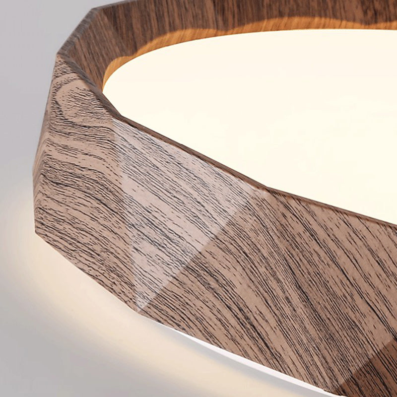 Plafonnier LED rond contemporain rétro avec bordure en diamant en fer et acrylique pour chambre 