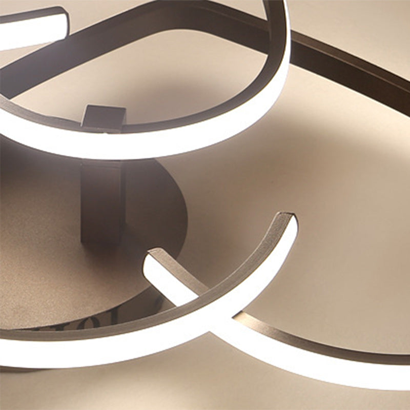 Modern Minimalist Line Love Iron Acrylic LED Semi-Flush Mount Ceiling Light For Living Room