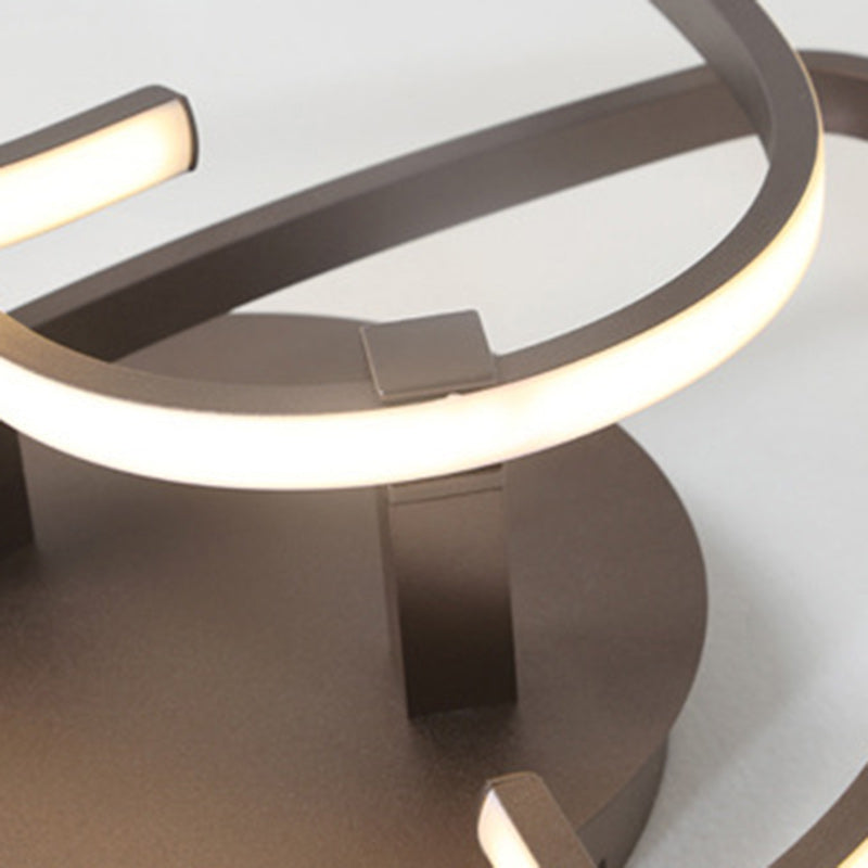 Modern Minimalist Line Love Iron Acrylic LED Semi-Flush Mount Ceiling Light For Living Room