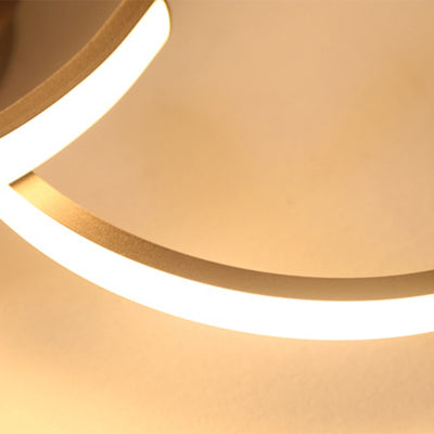 Modern Minimalist Line Love Iron Acrylic LED Semi-Flush Mount Ceiling Light For Living Room