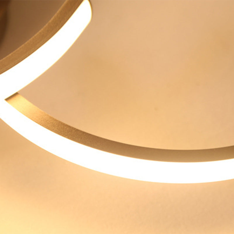 Modern Minimalist Line Love Iron Acrylic LED Semi-Flush Mount Ceiling Light For Living Room
