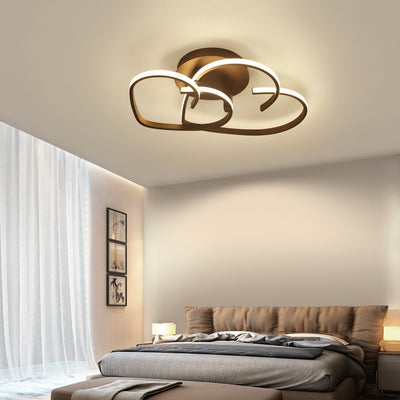 Modern Minimalist Line Love Iron Acrylic LED Semi-Flush Mount Ceiling Light For Living Room
