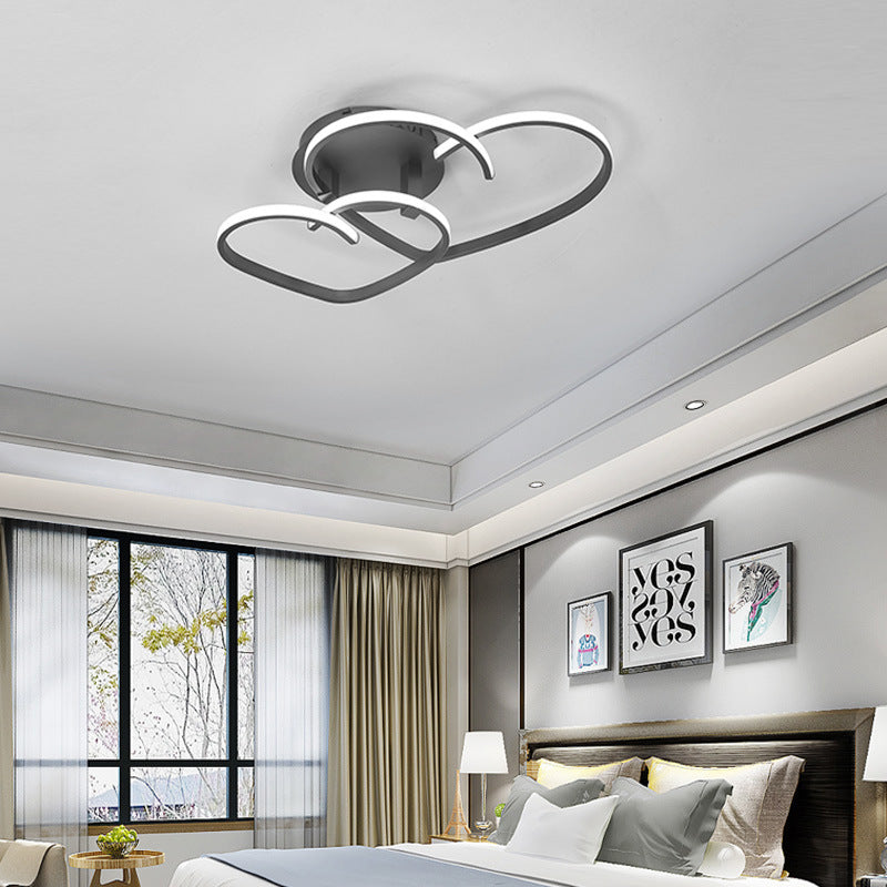 Modern Minimalist Line Love Iron Acrylic LED Semi-Flush Mount Ceiling Light For Living Room