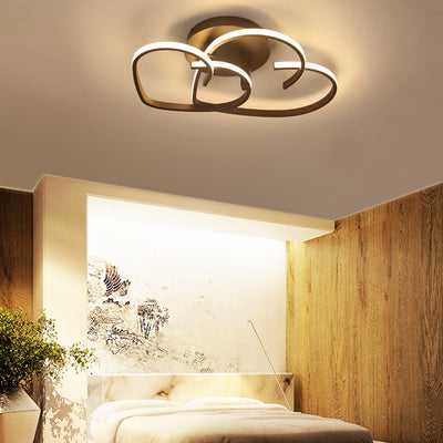 Modern Minimalist Line Love Iron Acrylic LED Semi-Flush Mount Ceiling Light For Living Room