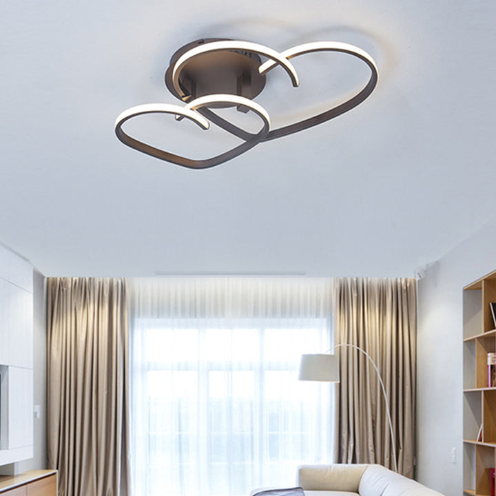 Moderne Minimalistische Linie Liebe Eisen Acryl LED Deckenleuchte für Wohnzimmer 