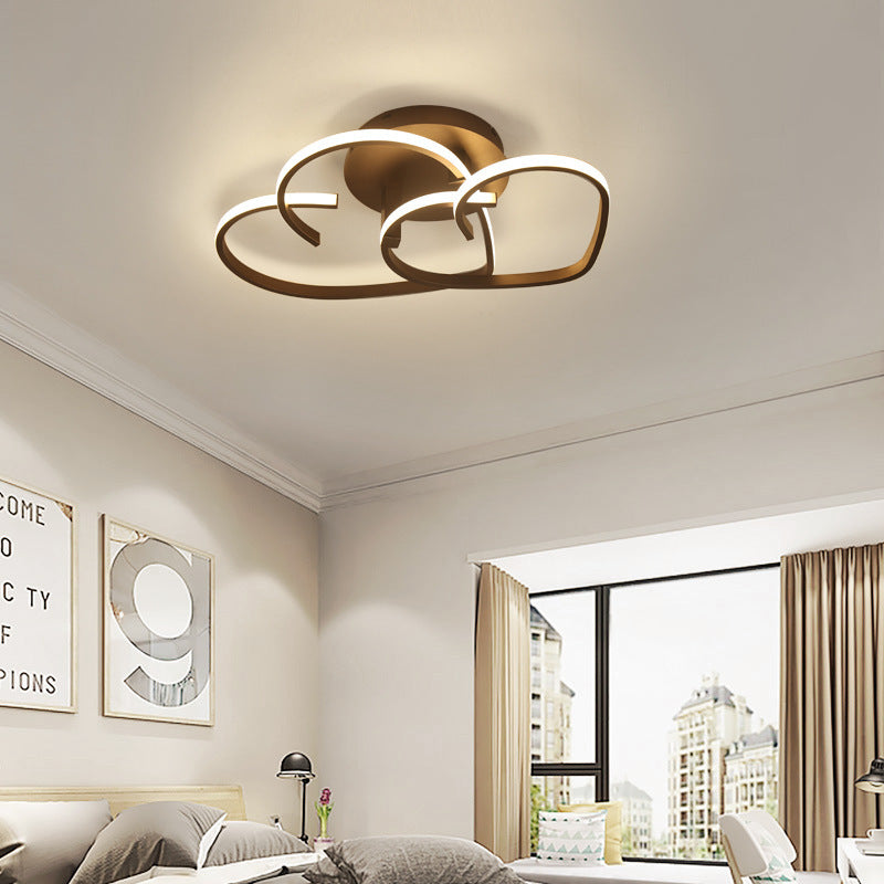 Modern Minimalist Line Love Iron Acrylic LED Semi-Flush Mount Ceiling Light For Living Room