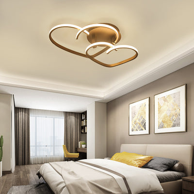 Modern Minimalist Line Love Iron Acrylic LED Semi-Flush Mount Ceiling Light For Living Room