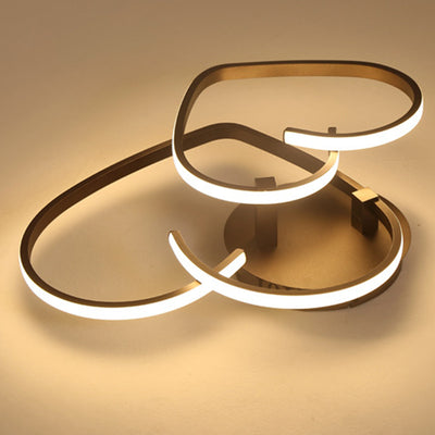Modern Minimalist Line Love Iron Acrylic LED Semi-Flush Mount Ceiling Light For Living Room