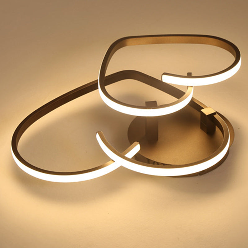 Modern Minimalist Line Love Iron Acrylic LED Semi-Flush Mount Ceiling Light For Living Room