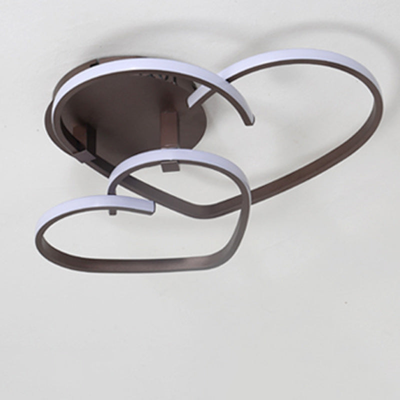 Modern Minimalist Line Love Iron Acrylic LED Semi-Flush Mount Ceiling Light For Living Room