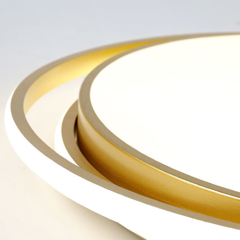 Modern Luxury Round Aluminum Iron Acrylic Shade LED Flush Mount Ceiling Light For Living Room