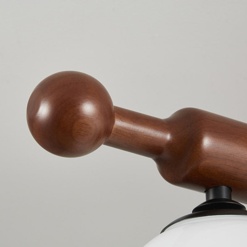 Traditional French Branch Round Bowl Lid Shape Hardware Wood Glass 4/6/8 Semi-Flush Mount Ceiling Light For Living Room