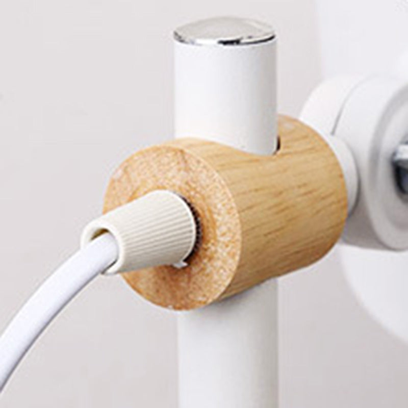 Lampe de bureau moderne minimaliste en bois cylindrique à 1 lumière pour chambre 