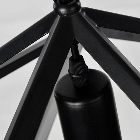 Contemporary Industrial Polygonal Diamond Iron Frame 1-Light Pendant Light For Living Room