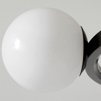 Modern Minimalist Round Orb Iron Frame Glass Shade 5-Light Chandelier For Living Room