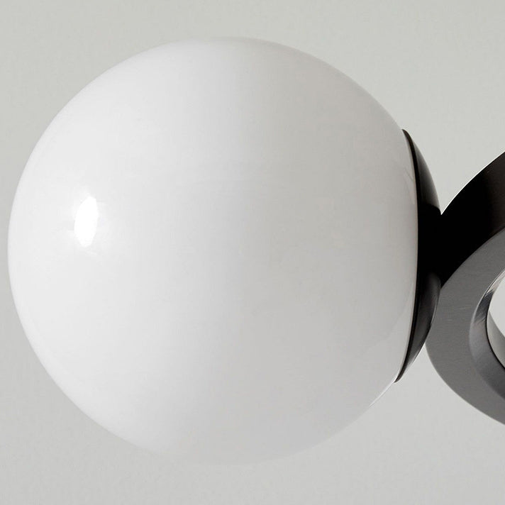 Modern Minimalist Round Orb Iron Frame Glass Shade 5-Light Chandelier For Living Room