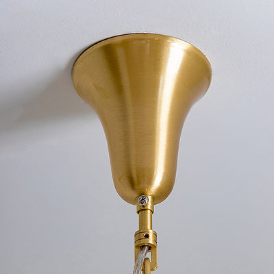 Moderne Mid-Century Quadrilateral Oval Floral Glasschirm Eisenrahmen 1-Licht Pendelleuchte für das Wohnzimmer 