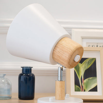 Moderne minimalistische runde Hornform Holz Eisen 1-Licht Wandleuchte für Schlafzimmer 