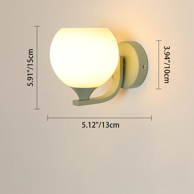 Contemporary Creative Cylinder Flower Iron Glass Shade 1-Light Wall Sconce Lamp For Living Room