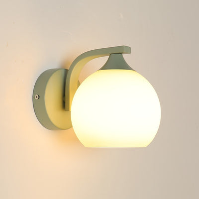 Contemporary Creative Cylinder Flower Iron Glass Shade 1-Light Wall Sconce Lamp For Living Room