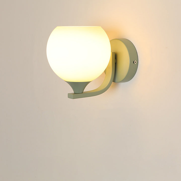 Zeitgenössische kreative Zylinderblume Eisen-Glas-Schirm 1-Licht-Wandleuchte für Wohnzimmer 