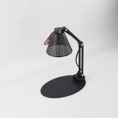 Lampe de table à cire fondante aromatique à une lumière avec abat-jour en verre rayé en fer, cylindre pliable romantique minimaliste moderne pour chambre à coucher 