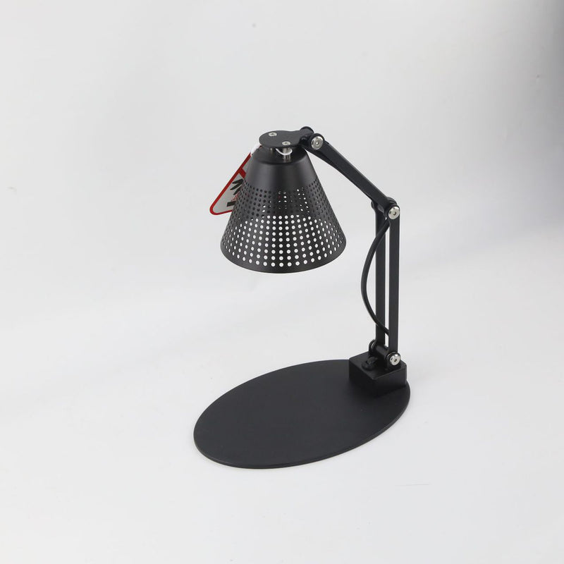 Lampe de table à cire fondante aromatique à une lumière avec abat-jour en verre rayé en fer, cylindre pliable romantique minimaliste moderne pour chambre à coucher 