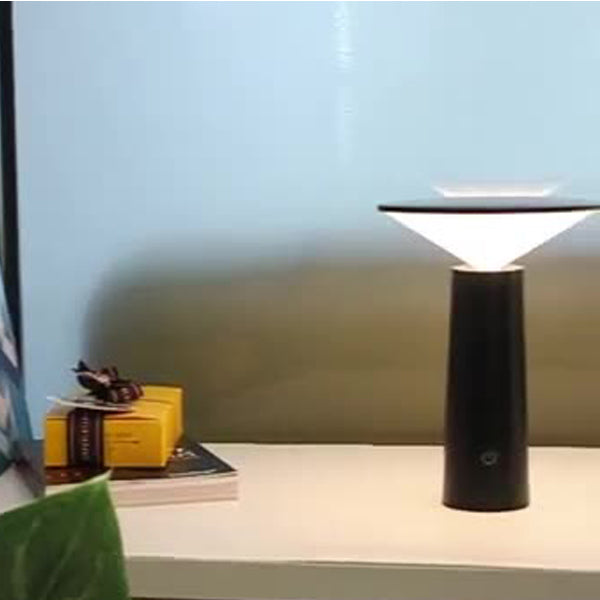 Moderne minimalistische Augenschutz-Zylinderkegel-ABS-LED-Tischlampe für das Schlafzimmer 
