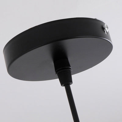 Contemporary Industrial Round Pot Lid Shape Iron 1-Light Pendant Light For Living Room