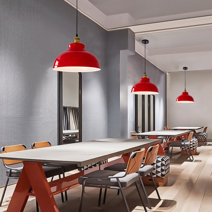 Zeitgenössische industrielle runde Topfdeckelform Eisen 1-Licht-Pendelleuchte für das Wohnzimmer 