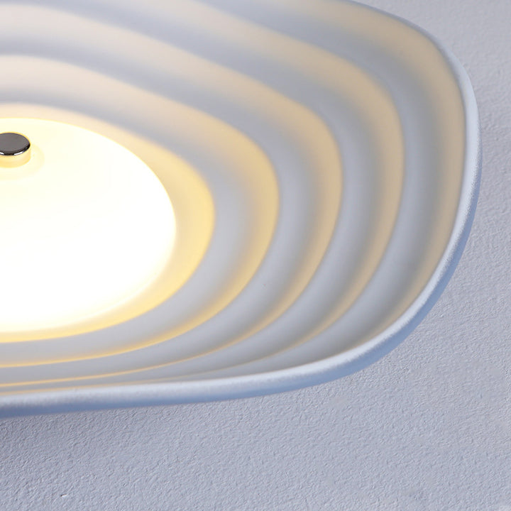 Contemporary Creative Irregular Lotus Leaf Dome Resin LED Semi-Flush Mount Ceiling Light For Living Room