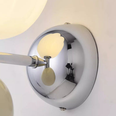 Traditional French Iron Acrylic Pumpkin-Shaped 2-Light Wall Sconce Lamp For Bedroom