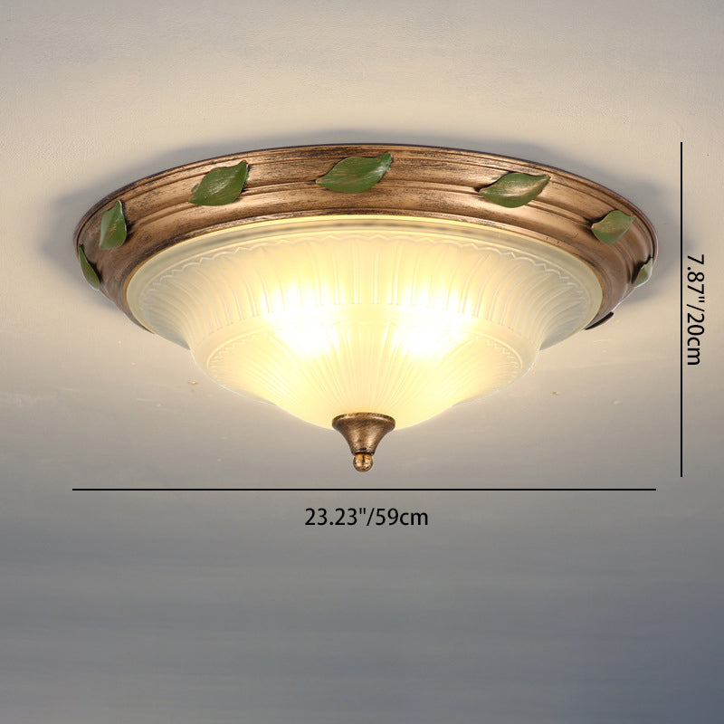 Lámpara de techo empotrada de hierro y vidrio en forma de cono tradicional europea de 3/4/5 luces para sala de estar o dormitorio 