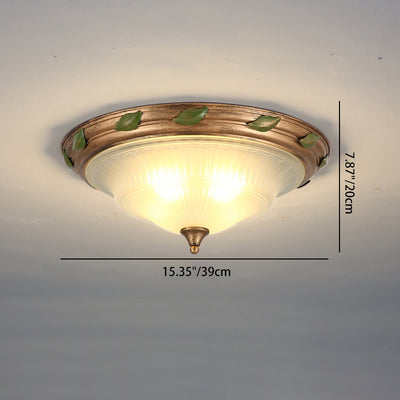 Lámpara de techo empotrada de hierro y vidrio en forma de cono tradicional europea de 3/4/5 luces para sala de estar o dormitorio 