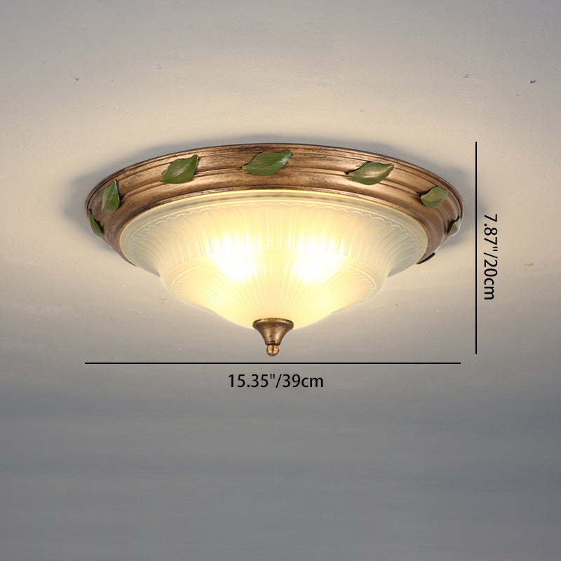 Lámpara de techo empotrada de hierro y vidrio en forma de cono tradicional europea de 3/4/5 luces para sala de estar o dormitorio 