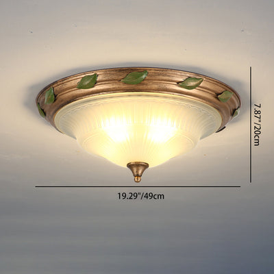 Lámpara de techo empotrada de hierro y vidrio en forma de cono tradicional europea de 3/4/5 luces para sala de estar o dormitorio 