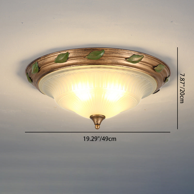 Lámpara de techo empotrada de hierro y vidrio en forma de cono tradicional europea de 3/4/5 luces para sala de estar o dormitorio 