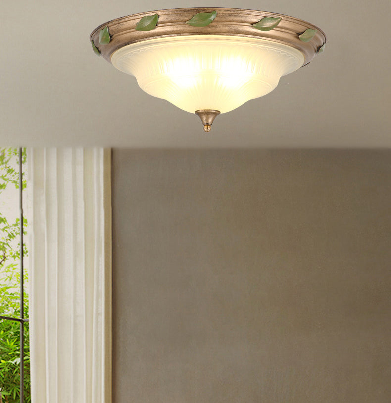 Lámpara de techo empotrada de hierro y vidrio en forma de cono tradicional europea de 3/4/5 luces para sala de estar o dormitorio 