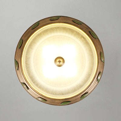 Lámpara de techo empotrada de hierro y vidrio en forma de cono tradicional europea de 3/4/5 luces para sala de estar o dormitorio 