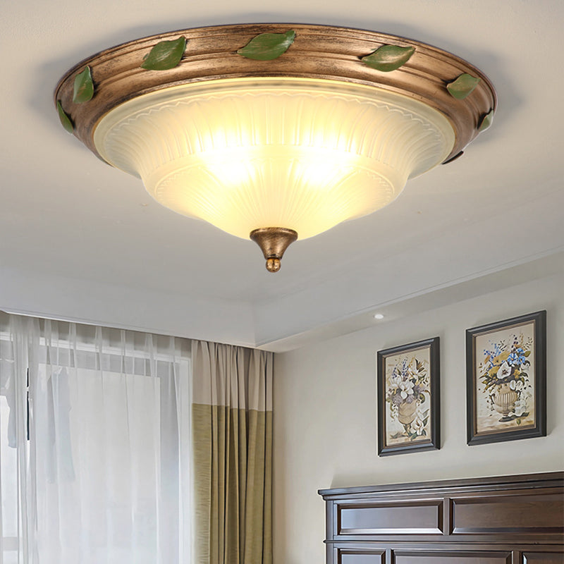Lámpara de techo empotrada de hierro y vidrio en forma de cono tradicional europea de 3/4/5 luces para sala de estar o dormitorio 