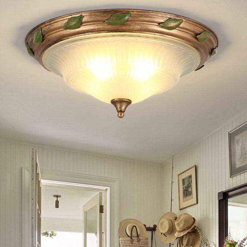 Lámpara de techo empotrada de hierro y vidrio en forma de cono tradicional europea de 3/4/5 luces para sala de estar o dormitorio 