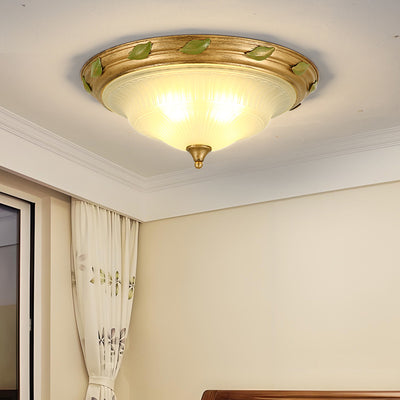 Lámpara de techo empotrada de hierro y vidrio en forma de cono tradicional europea de 3/4/5 luces para sala de estar o dormitorio 